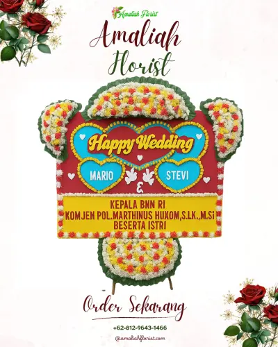 Karangan Papan Bunga Pernikahan di Magelang